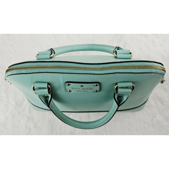 KATE SPADE Wellesley Rachelle Turquoise Texturedt Leather Domed Satchel Handbag - Picture 14 of 16